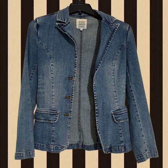 ND Division Jackets & Blazers - Vintage Y2K Indie Nikkie’s Denim ND Division Light Blue Denim Blazer Jacket SZ S
